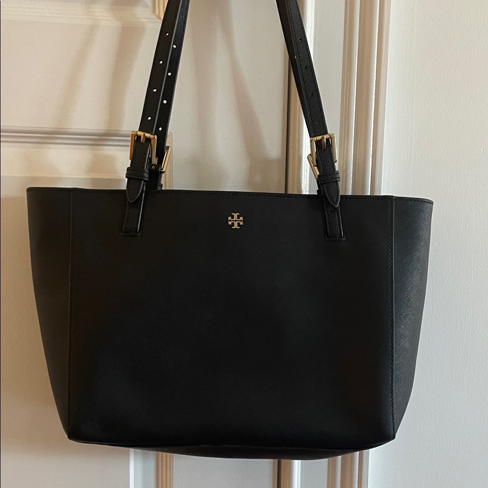 Tory Burch Black Tote with Gold Accents